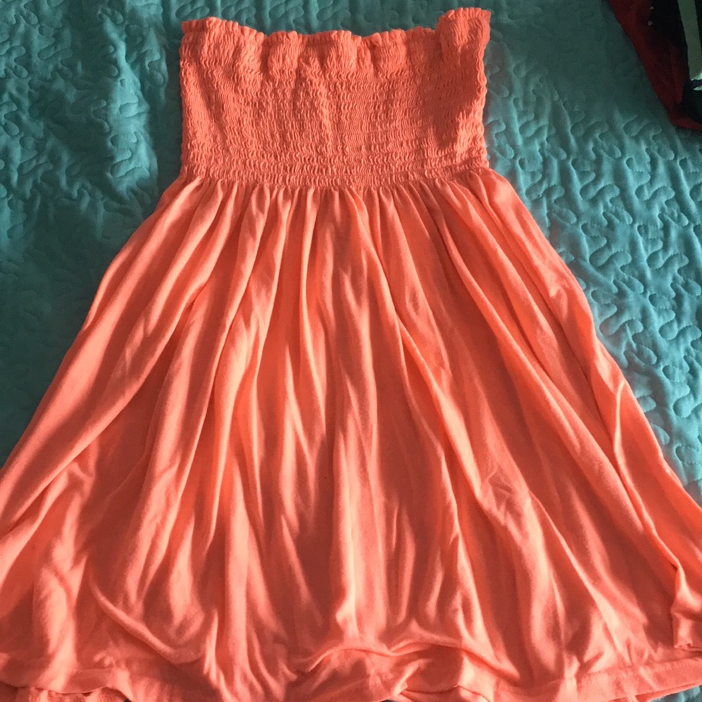 Peach colored beach dress